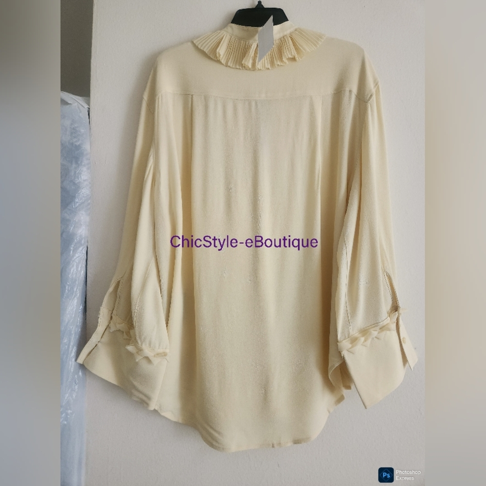H&M S/S 2025 The STUDIO Ruffled Tunic Pale Yellow ONLY NO LOW BALLING!! - Picture 9 of 16